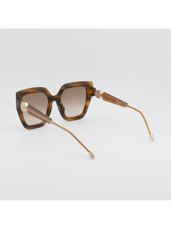 Philipp Plein SPP064S 03BQ Sunglasses Brown Square Frame, Brown Lenses